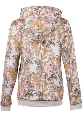 RobeCode beiger Hoodie mit Blumenmuster