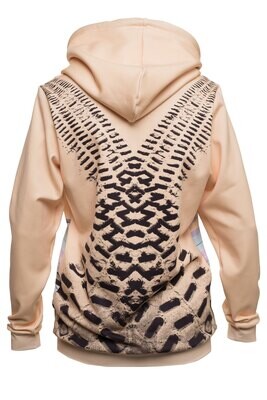RobeCode gelber Hoodie mit LKW-Print - Kapuzenpullover im Motocross-Style