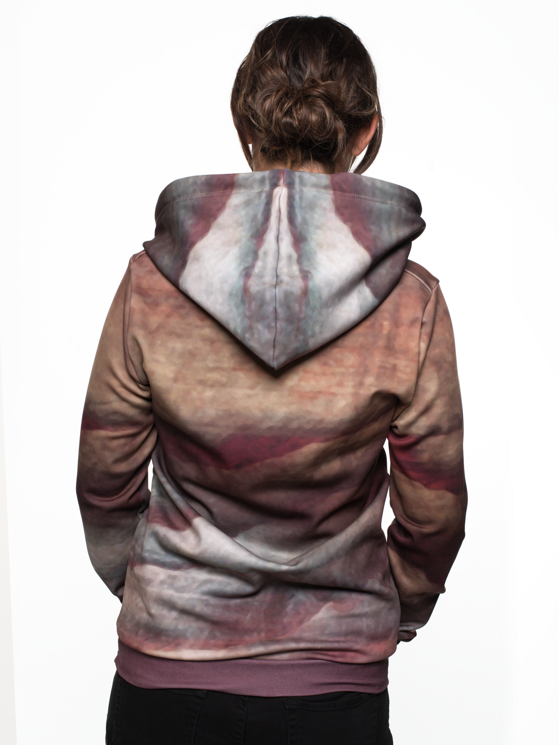 RobeCode Hoodie mit warmen Farbverlauf in Braun, Grau, Bordeauxrot