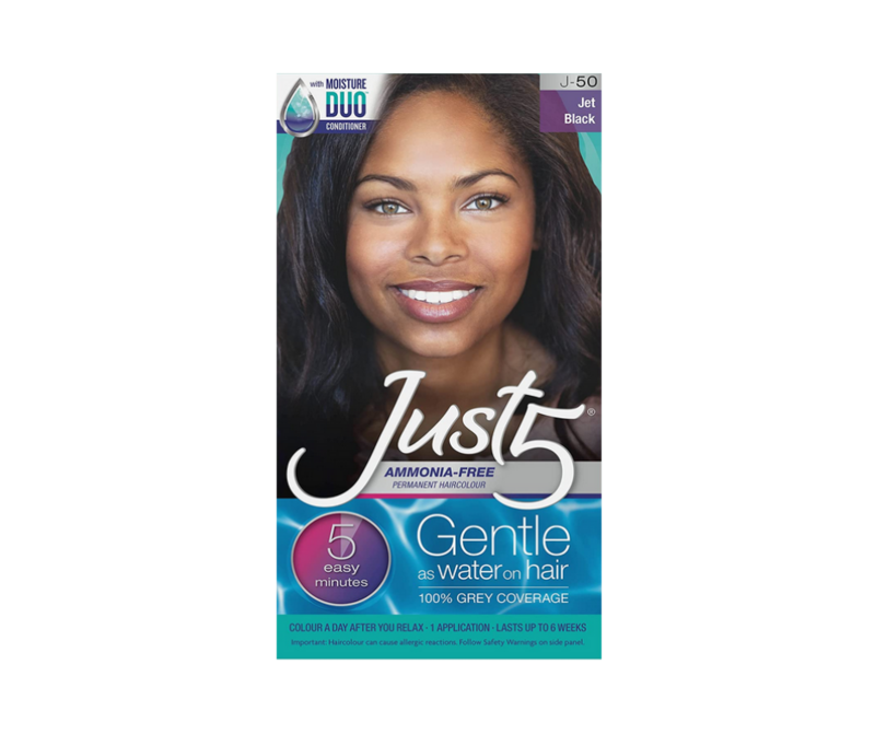 Just 5 Women's 5-Minute Permanent Hair Color with Conditioner - Jet Black