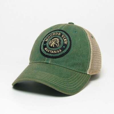kelly green trucker circle patch hat
