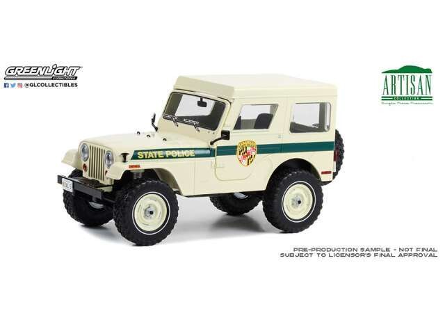 1:18 Greenlight - 1983 Jeep CJ-5 Hardtop *Maryland State Police* *Artisan Collection*, white 1:18 Greenlight - 1983 Jeep CJ-5 Hardtop *Maryland State Police* *Artisan Collection*, white