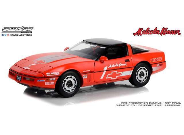 1:18 Greenlight - 1988 Chevrolet Corvette C4 #1 Malcolm Konner Corvette Challenge Race Car, red with silver stripes 1:18 Greenlight - 1988 Chevrolet Corvette C4 #1 Malcolm Konner Corvette Challenge Race Car, red with silver stripes