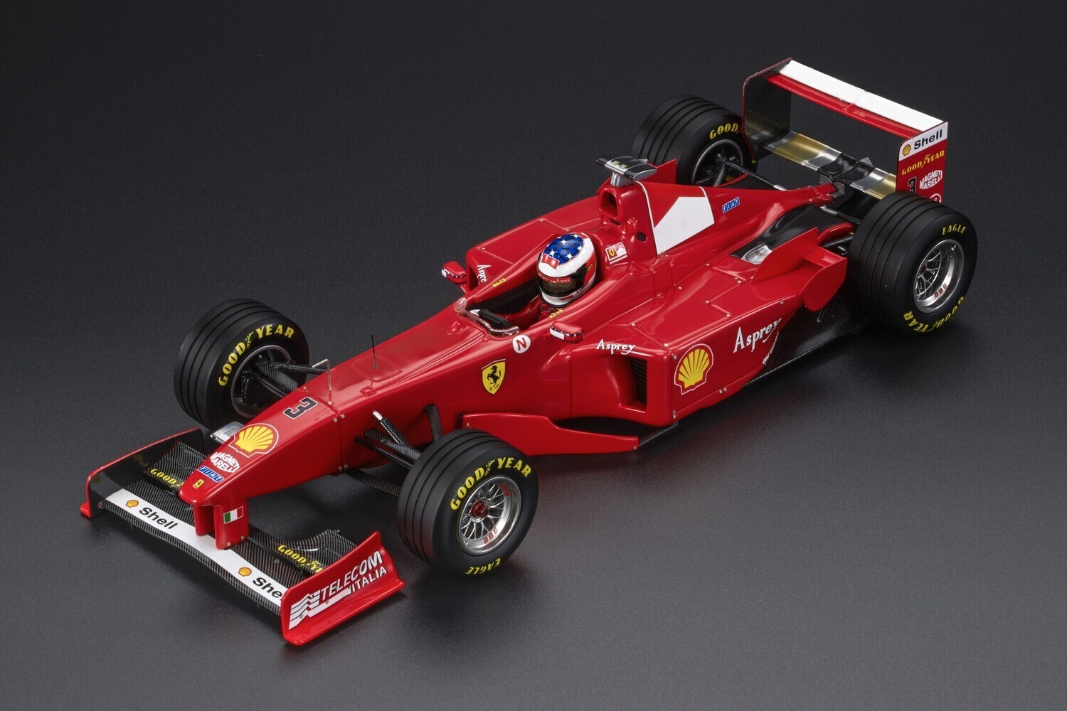 1:18 GP Replicas - Ferrari F300 #3 Pole Position & Winner Italy GP 1998 Michael Schumacher with driver figure