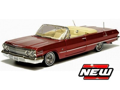1:24 Welly - Chevrolet Impala Convertible Lowrider 1963 Rot 1:24 Welly - Chevrolet Impala Convertible Lowrider 1963 Rot