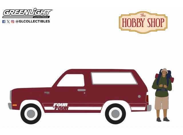 1:64 Greenlight - 1978 Plymouth Trail Duster with Backpacker Figure *The Hobby Shop Series 16*