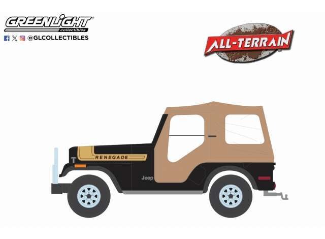 1:64 Greenlight - 1976 Jeep CJ-5 Renegade Lifted with Off-Road Bumper *All Terrain Collection Series 16*, black