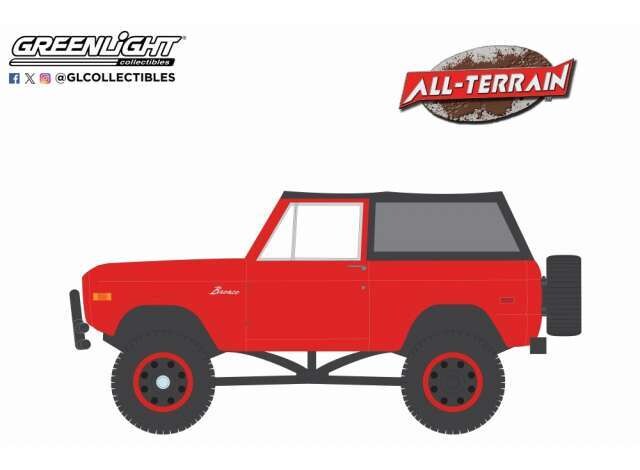 1:64 Greenlight - 1969 Ford Bronco Lifted with soft top *All Terrain Collection Series 16*, poppy red
