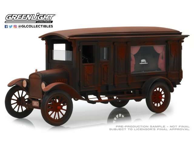 1:18 Greenlight Precision Collection - 1921 Ford Model T Ford Ornate Carved Hearse *Sunset Coach* Unrestored Barn Find 1:18 Greenlight Precision Collection - 1921 Ford Model T Ford Ornate Carved Hearse *Sunset Coach* Unrestored Barn Find