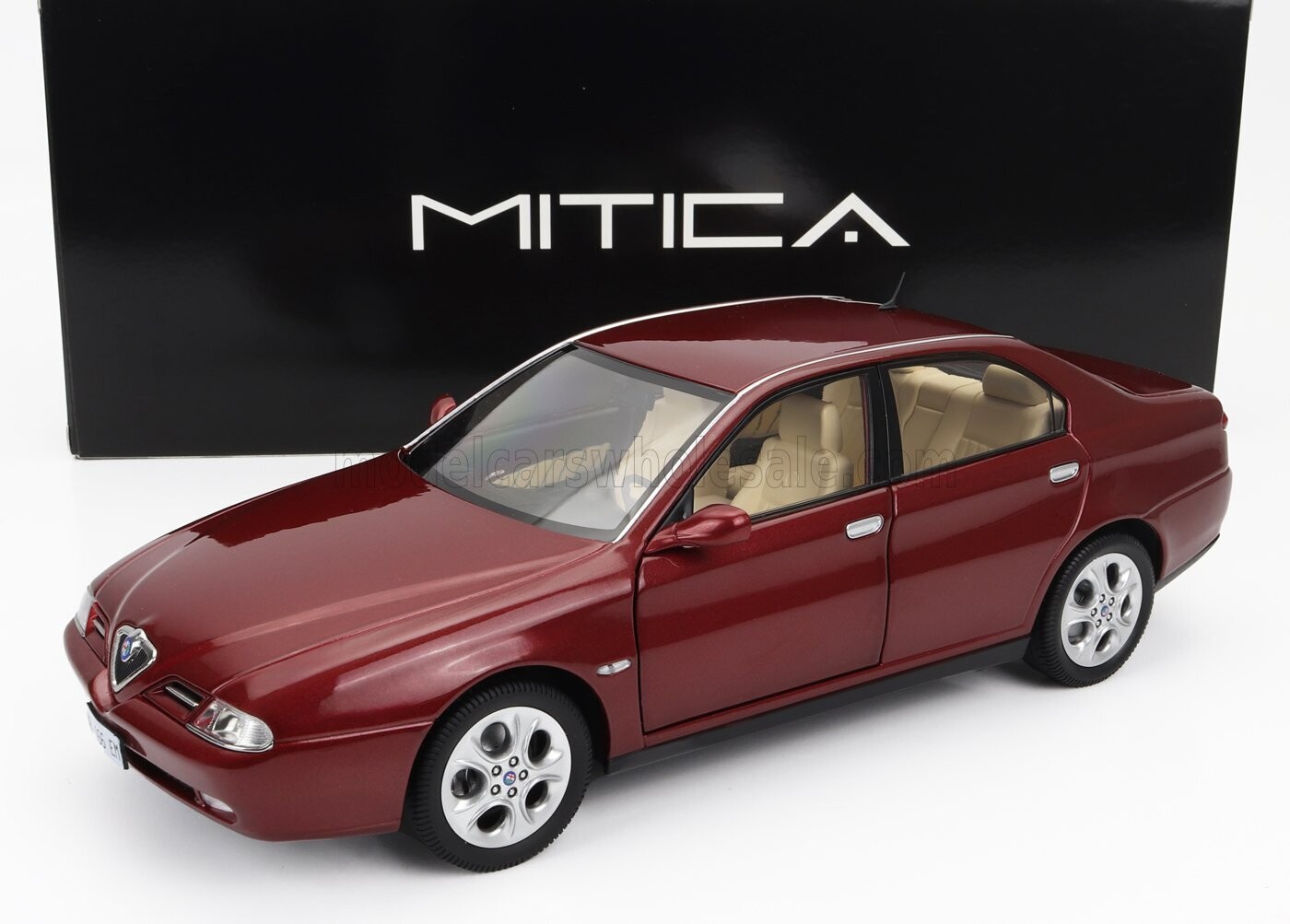 1:18 Mitica Diecast - Alfa Romeo 166 3.0 V6 1998 Rosso Proteo Red Metallic