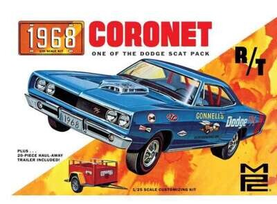 1:25 MPC - 1968 Dodge Coronet Hardtop with Trailer, plastic modelkit