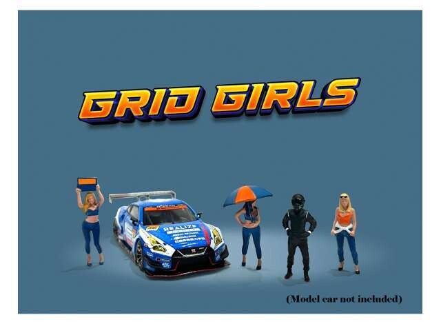 1:64 American Diorama - Grid Girls, Diecast Figure's (Car Not Included.)