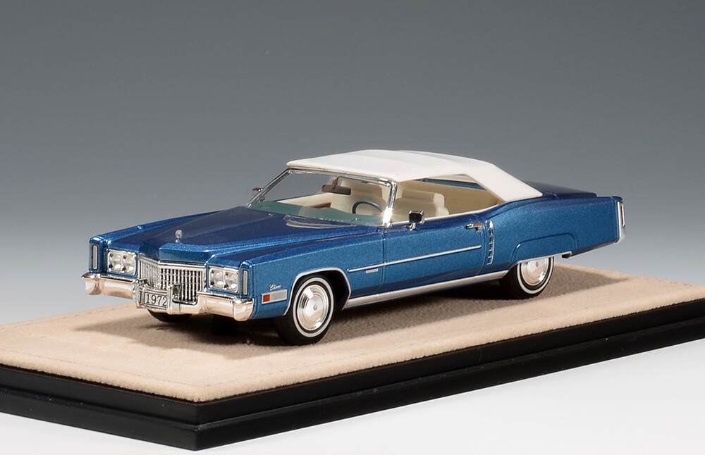 1:43 Stamp Models - 1972 Cadillac Eldorado Convertible Close Roof St.Moritz Blue Metallic