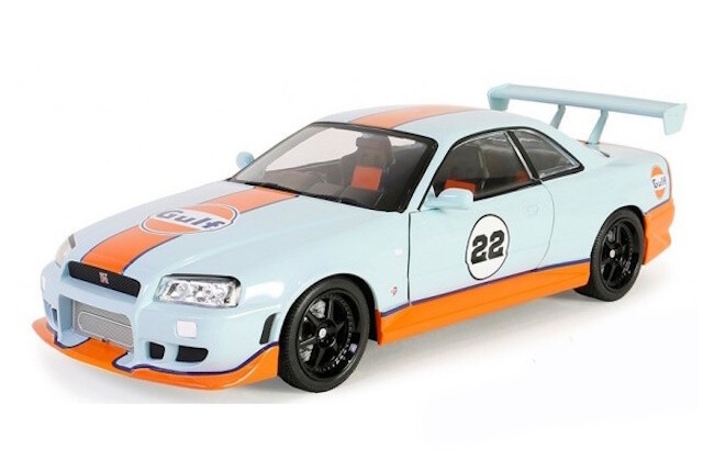 1:18 Greenlight - 1999 Nissan Skyline GT-R (R34) - Gulf Oil *Artisan Collection* 1:18 Greenlight - 1999 Nissan Skyline GT-R (R34) - Gulf Oil *Artisan Collection*