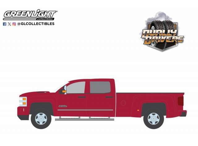 1:64 Greenlight - 2018 Chevrolet Silverado 3500 HD Dually High Country, *Dually Drivers Series 15*, cajun red metallic