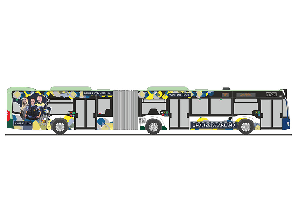 1:87 Rietze - Mercedes Citaro G, NVG - Polizei Saarland, 2015