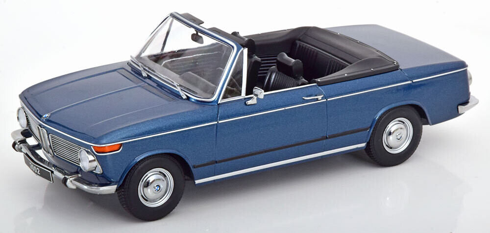 1:18 KK Scale - BMW 2002 Cabrio 1968 dunkelblau-metallic