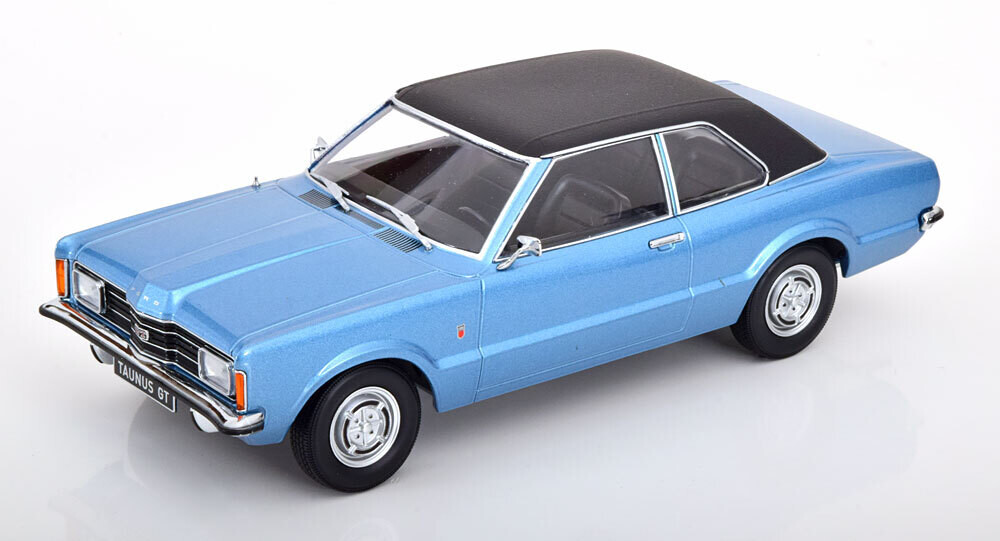 1:18 KK Scale - Ford Taunus GT Limousine mit Vinyldach 1971 blaumetallic/mattschwarz