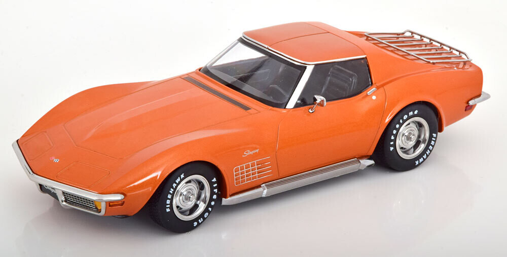 1:18 KK Scale - Chevrolet Corvette C3 mit abnehmbaren Dachteilen und Sidepipes 1972 orange-metallic
