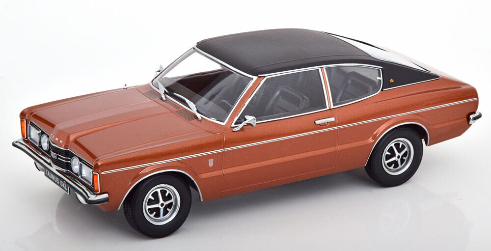 1:18 KK Scale - Ford Taunus GXL Coupe mit Vinyldach 1971 braunmetallic/mattschwarz
