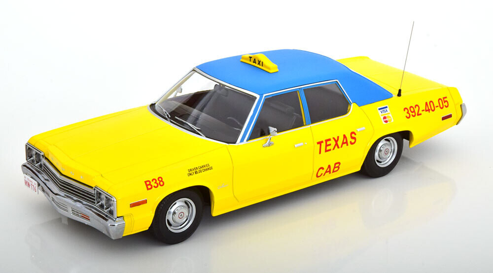 1:18 KK Scale - Dodge Monaco Texas Cab 1974 gelb/blau