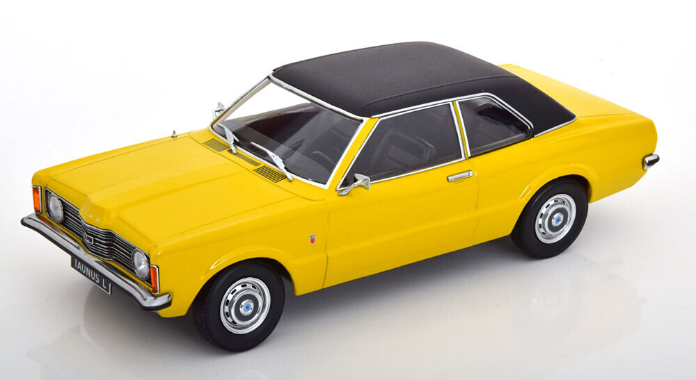 1:18 KK Scale - Ford Taunus L Limousine mit Vinyldach 1971 gelb/mattschwarz