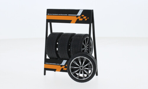 1:18 Ixo - Zubehör RS3 Wheels, schwarz/silber, Set of 4 Wheels