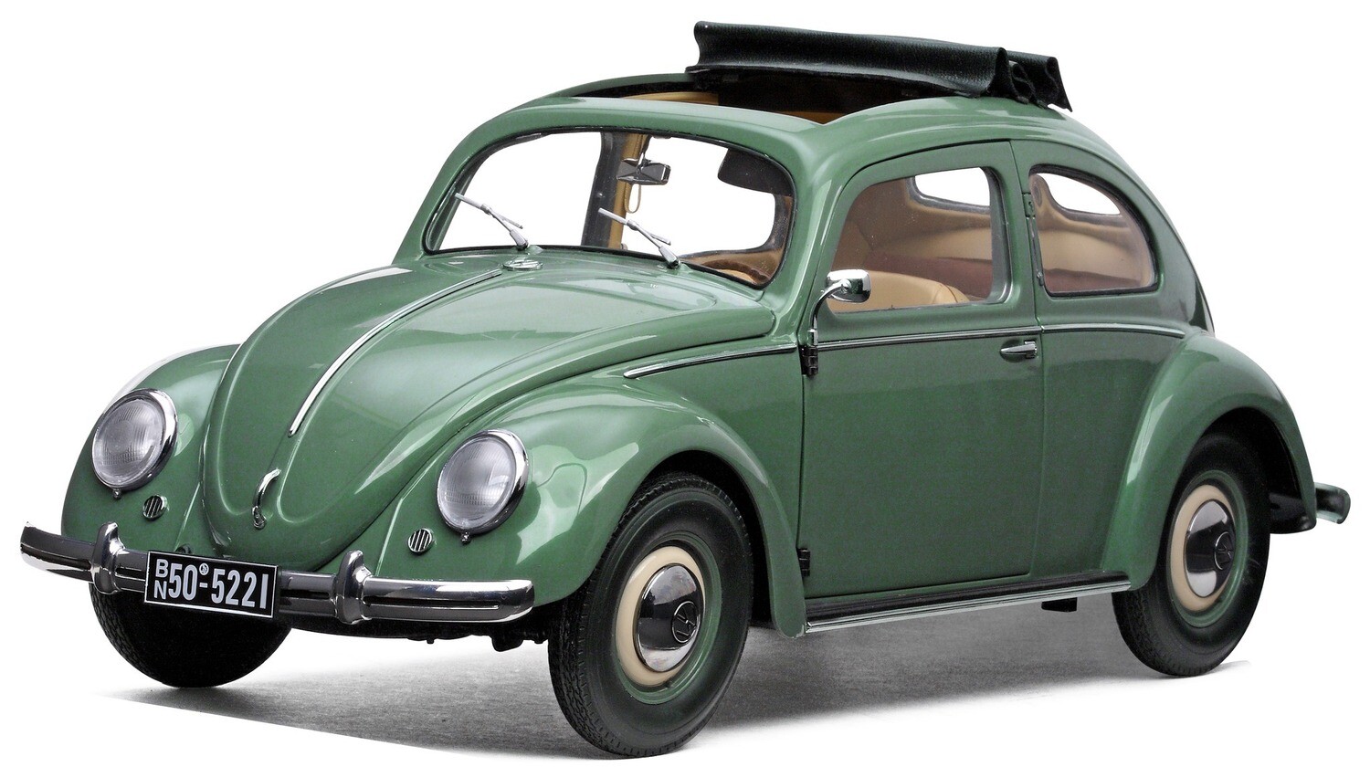 1:12 Sunstar - VW Käfer, grün, mit Rolldach, 1950