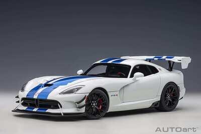 1:18 Autoart - Dodge Viper GTS-R Commemorative Edition ACR 2017 (White) with Pearl Blue Stripes