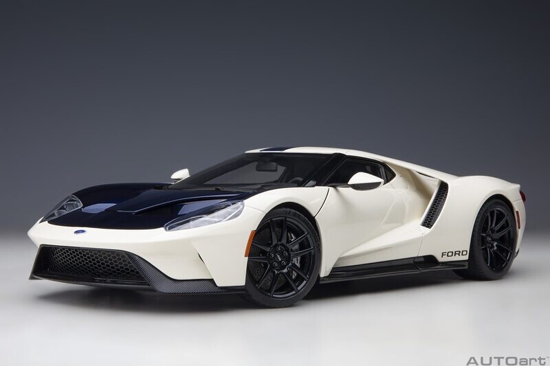 1:18 Autoart - Ford GT 2022 ’64 Prototype Heritage Edition (Wimbledon White) with Antimatter Blue *SALE* 1:18 Autoart - Ford GT 2022 ’64 Prototype Heritage Edition (Wimbledon White) with Antimatter Blue *SALE*