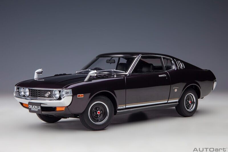 1:18 Autoart - Toyota Celica Liftback 2000GT (RA25) 1973 (Dark Purple Metallic) 1:18 Autoart - Toyota Celica Liftback 2000GT (RA25) 1973 (Dark Purple Metallic)