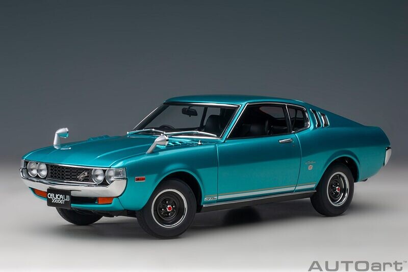 1:18 Autoart - Toyota Celica Liftback 2000GT (RA25) 1973 (Turquoise Blue Metallic)