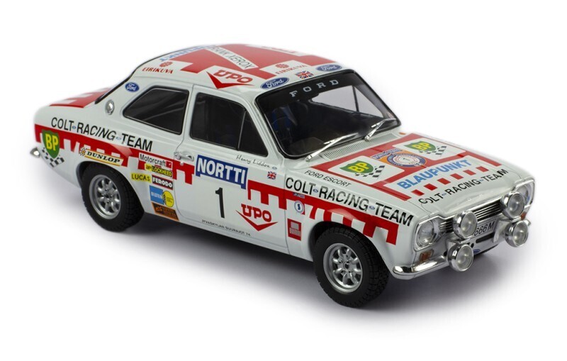 1:18 Ixo - Ford Escort MK I RS 1600, No.1, Rallye WM, 1000 Lakes Rally, T.Makinen/H.Liddon, 1974