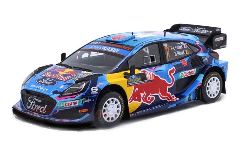 1:18 Ixo - Ford Puma Rally1, No.7, Red Bull, Rallye WM, Rallye Schweden, P-L.Loubet/N.Gilsoul, 2023