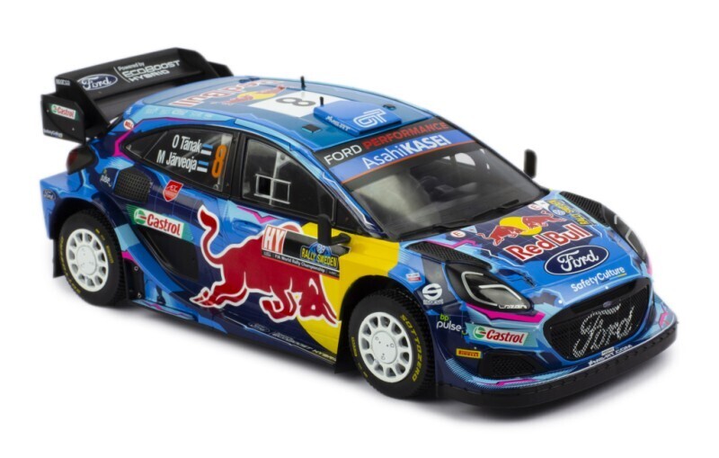 1:18 Ixo - Ford Puma Rally1, No.8, Red Bull, Rallye WM, Rallye Schweden, O.Tanak/M.Jarveoja, 2023