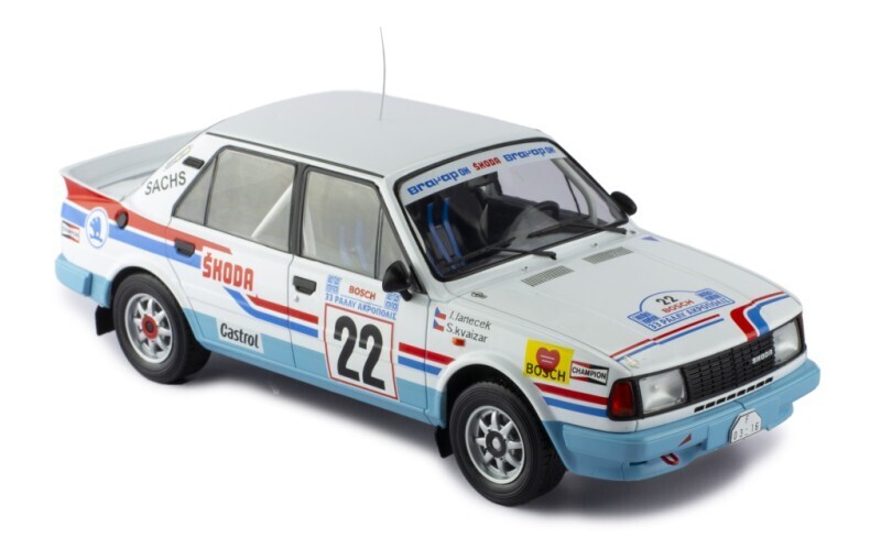 1:18 Ixo - Skoda 130 LR, No.22, Rallye WM, Rally Acropolis, S.Kvaizar/J.Janecek, 1986