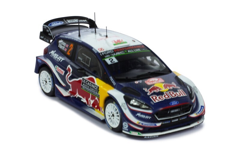 1:24 Ixo - Ford Fiesta WRC, No.2, MS Sport, Red Bull, Rallye WM, Rallye Monte Carlo, E.Evans/D.Barritt, 2018