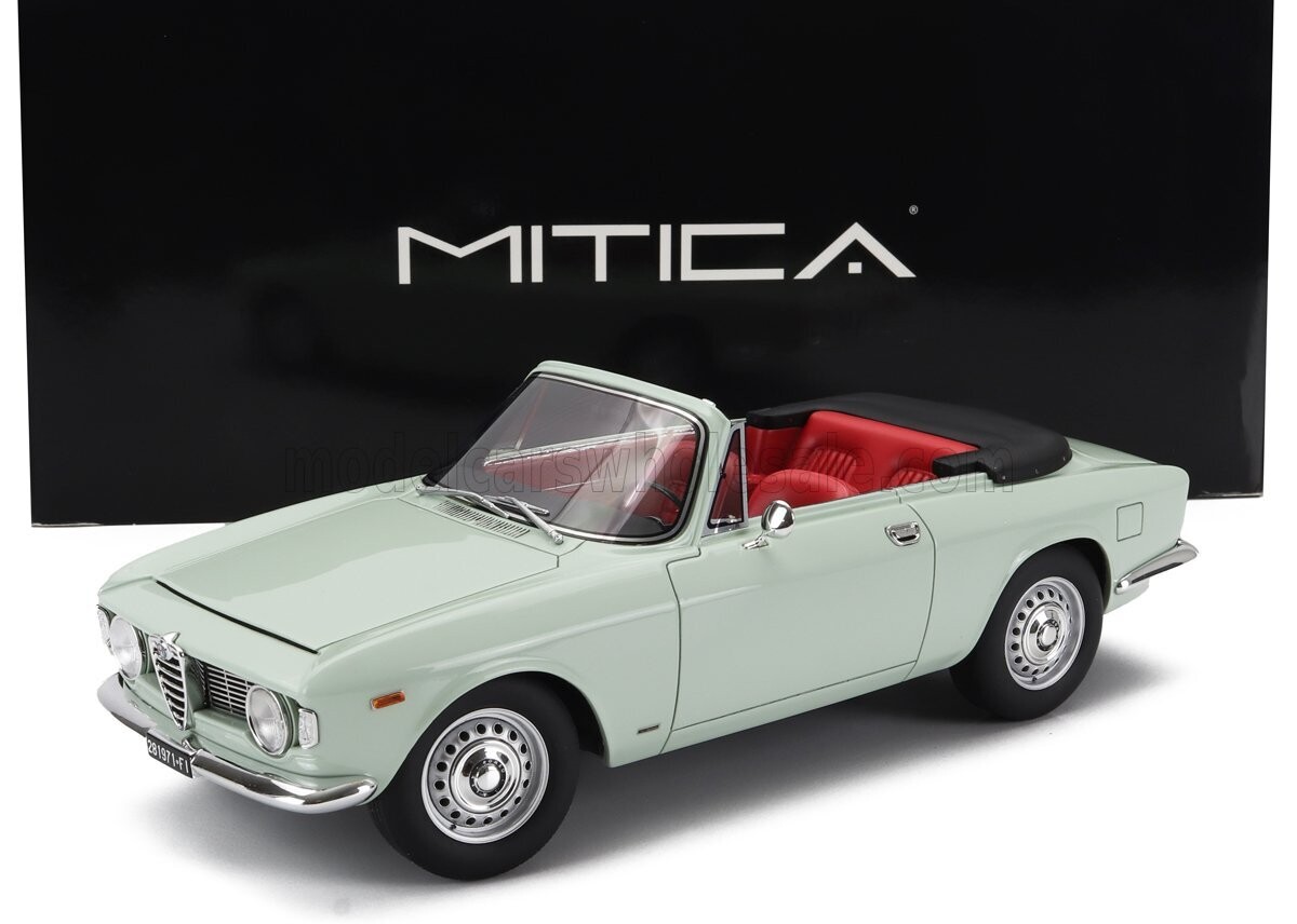 1:18 Mitica Resin - Alfa Romeo Giulia 1600 GTC Cabriolet Open 1964 Azzurro Spazio Light Blue