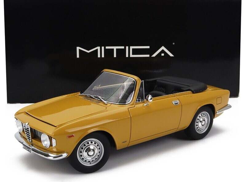 1:18 Mitica Resin - Alfa Romeo Giulia 1600 GTC Cabriolet Open 1964 Giallo Ochre Yellow