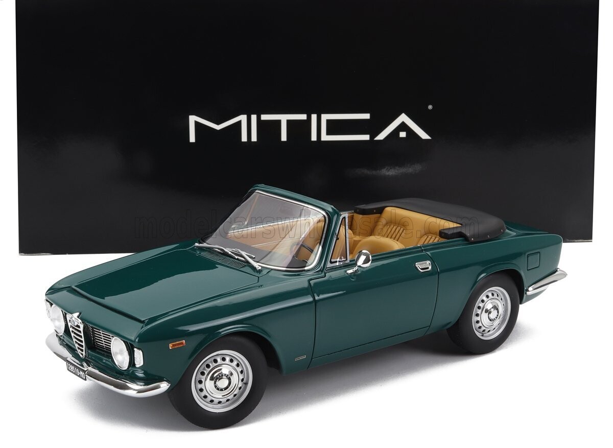 1:18 Mitica Resin - Alfa Romeo Giulia 1600 GTC Cabriolet Open 1964 Verde Pino 216 Green