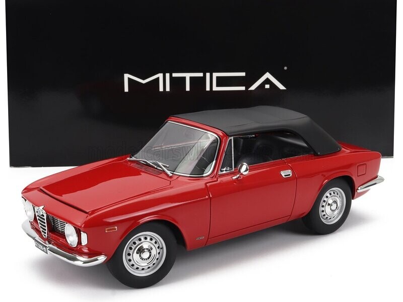 1:18 Mitica Resin - Alfa Romeo Giulia 1600 GTC Cabriolet Closed 1964 Rosso Alfa Red