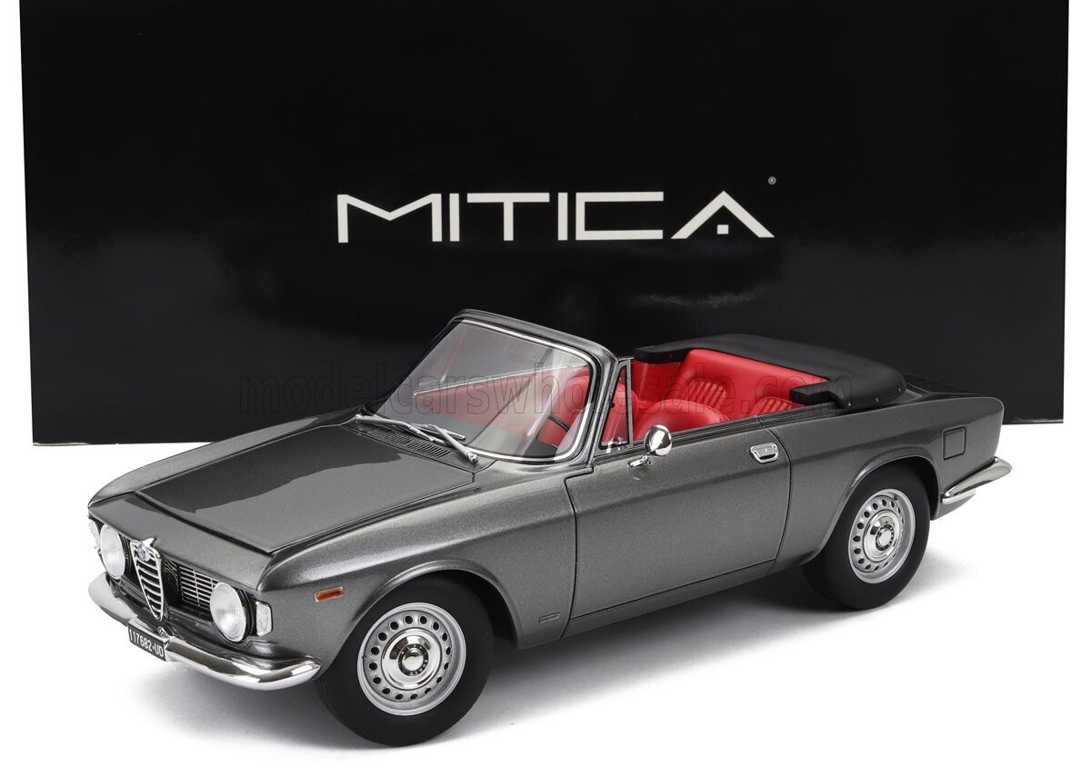 1:18 Mitica Resin - Alfa Romeo Giulia 1600 GTC Cabriolet Open 1964 Grigio Metallic Grey