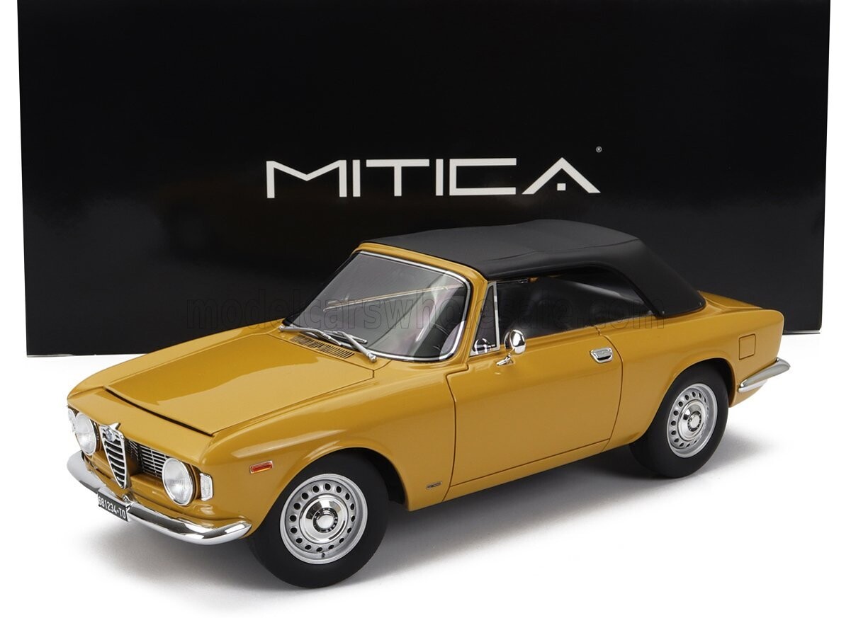 1:18 Mitica Resin - Alfa Romeo Giulia 1600 GTC Cabriolet Closed 1964 Giallo Ochre Yellow