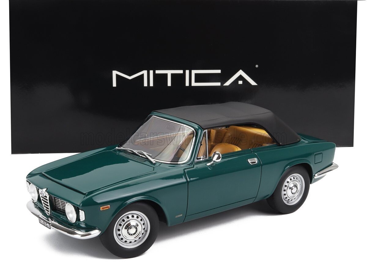 1:18 Mitica Resin - Alfa Romeo Giulia 1600 GTC Cabriolet Closed 1964 Verde Pino 216 Green