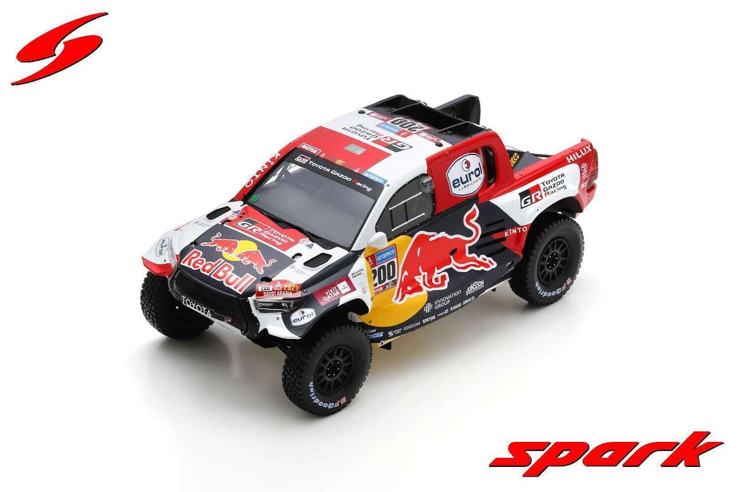 1:18 Spark - TOYOTA HILUX No.200 Winner Dakar 2023 N. Al-Attiyah – M. Baumel
