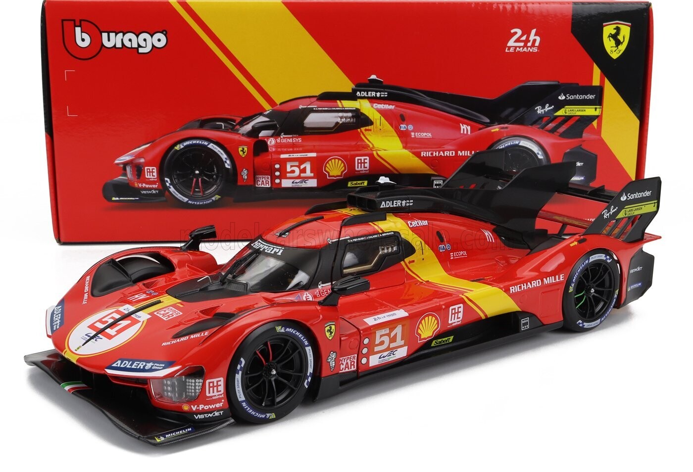 1:18 Bburago - Ferrari 499P 3.0L Turbo V6 Team Ferrari VF Corse #51 Winner 24h Le Mans 2023 *Reproduktion*