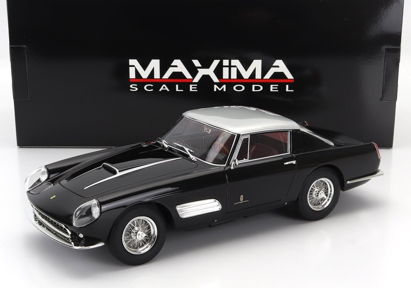 1:18 Maxima Scale Model - Ferrari 410 Superamerica III Series Pininfarina Coupe 1958 Black Silver