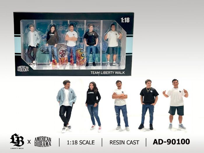 1:18 American Diorama - Team Liberty Walk Figure set with 5 Figure's