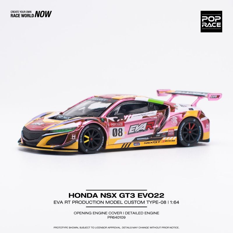 1:64 Pop Race Limited - Honda NSX GT3 Evo22 RT Production Model Custom Type-08, various