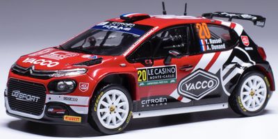 1:43 Ixo - Citroen C3 Rally 2, No.20, WRC, Rallye Monte Carlo, Y.Rossel/A.Dunand, 2024